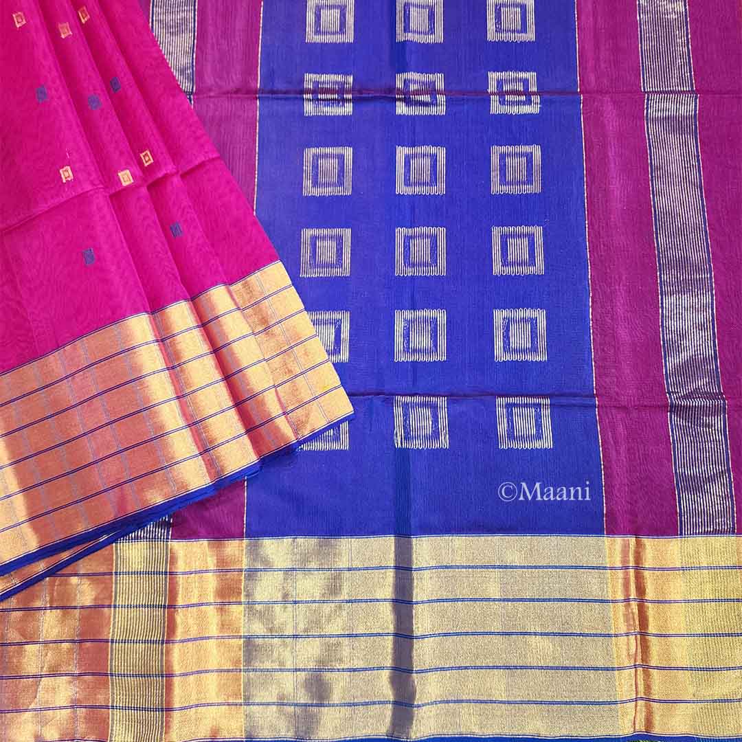 Magenta Pink Maheshwari Saree