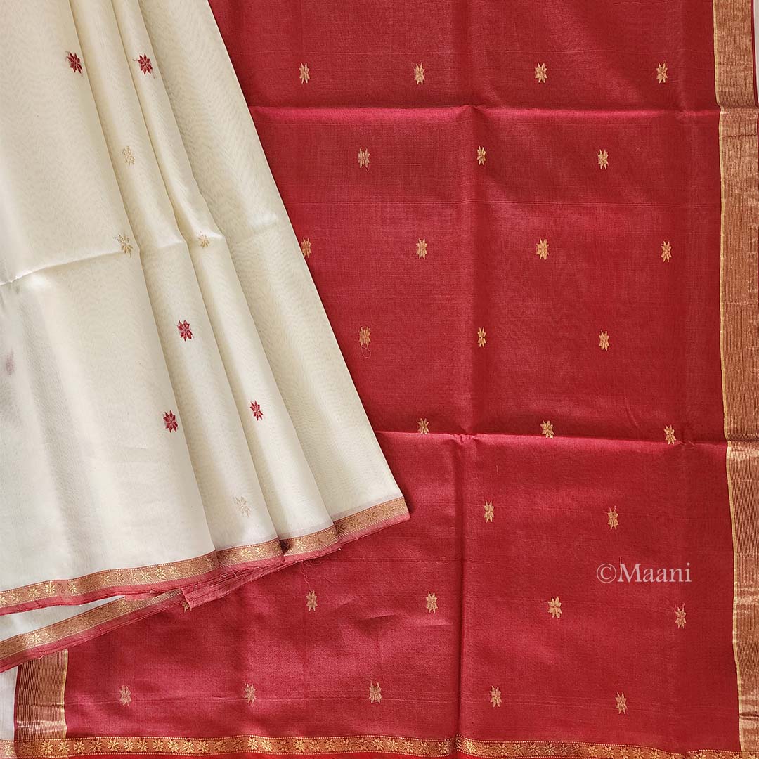 Off White Maheshwari Saree
