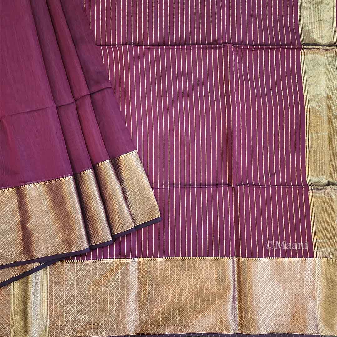 Wine Maheshwari Saree